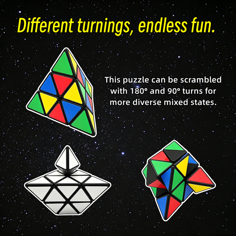 ZEPUZZLES Tricky Pyraminx with White Stickers - 画像 (4)