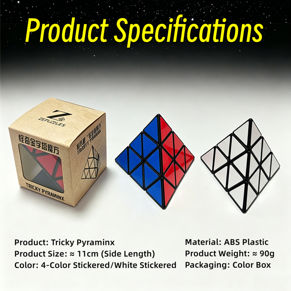 ZEPUZZLES Tricky Pyraminx with White Stickers - 画像 (8)