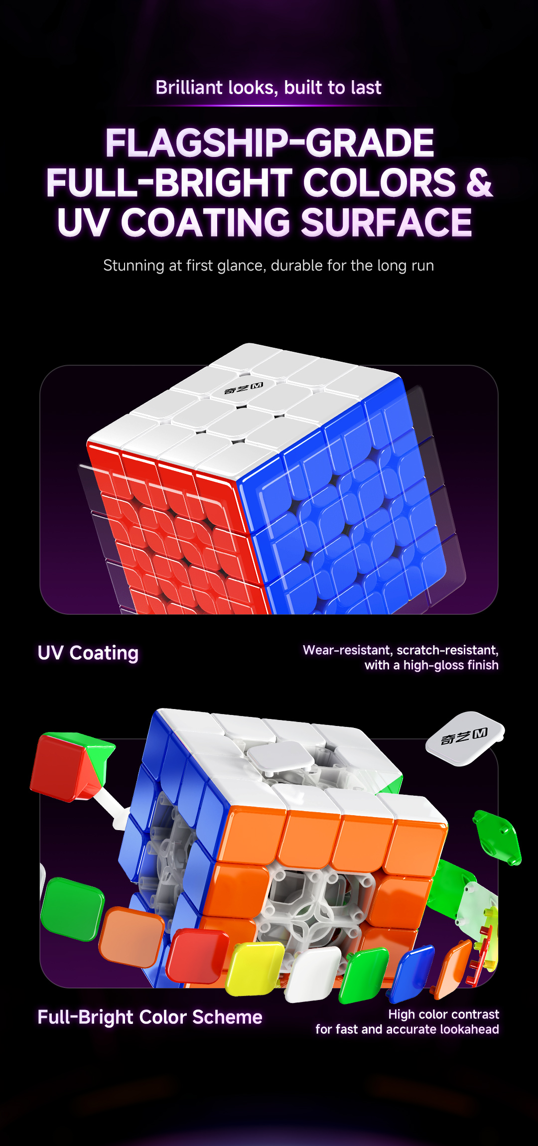 QiYi M Pro 4x4x4 V2 Core Magnet UV-Coated ステッカーレス - 画像 (17)