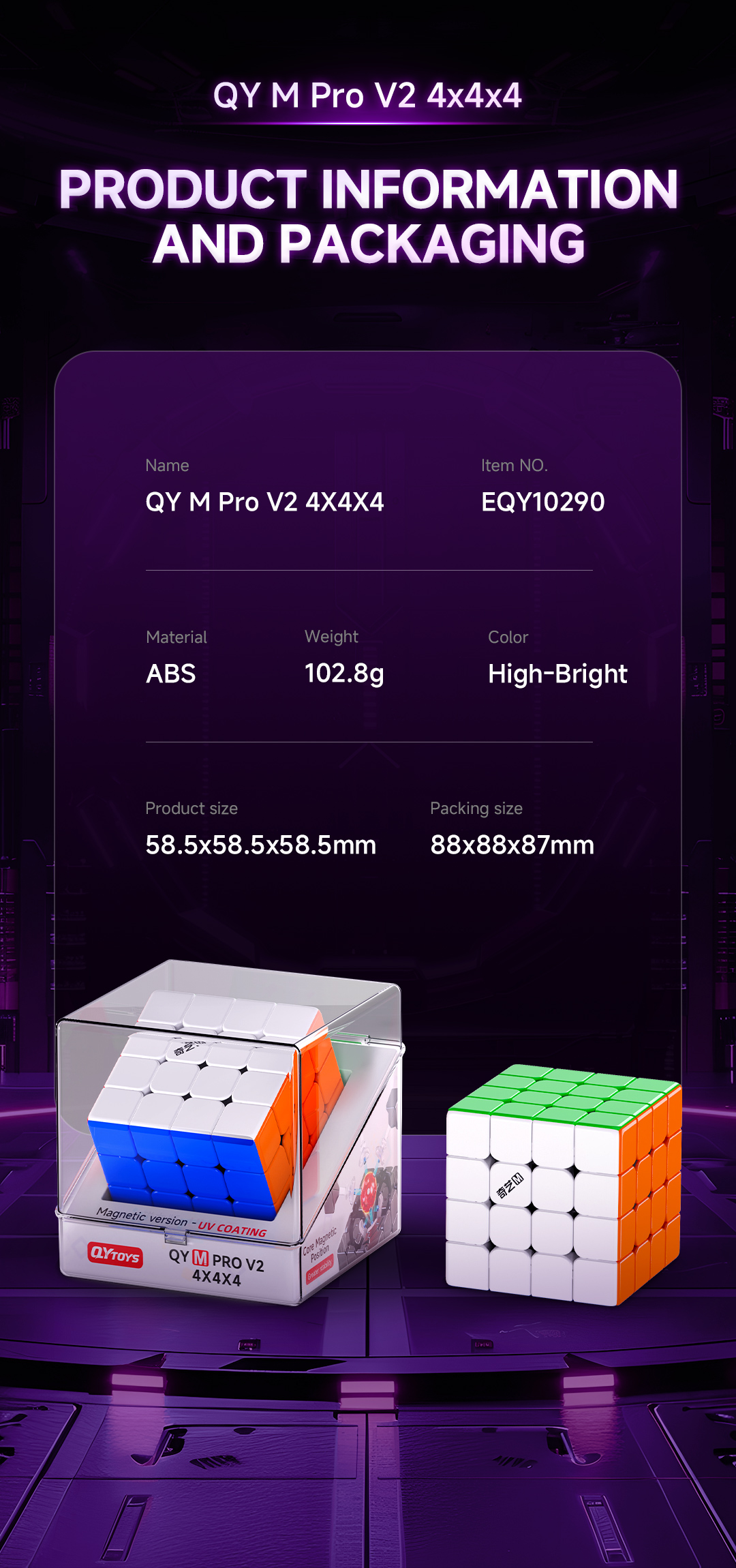 QiYi M Pro 4x4x4 V2 Core Magnet UV-Coated ステッカーレス - 画像 (21)