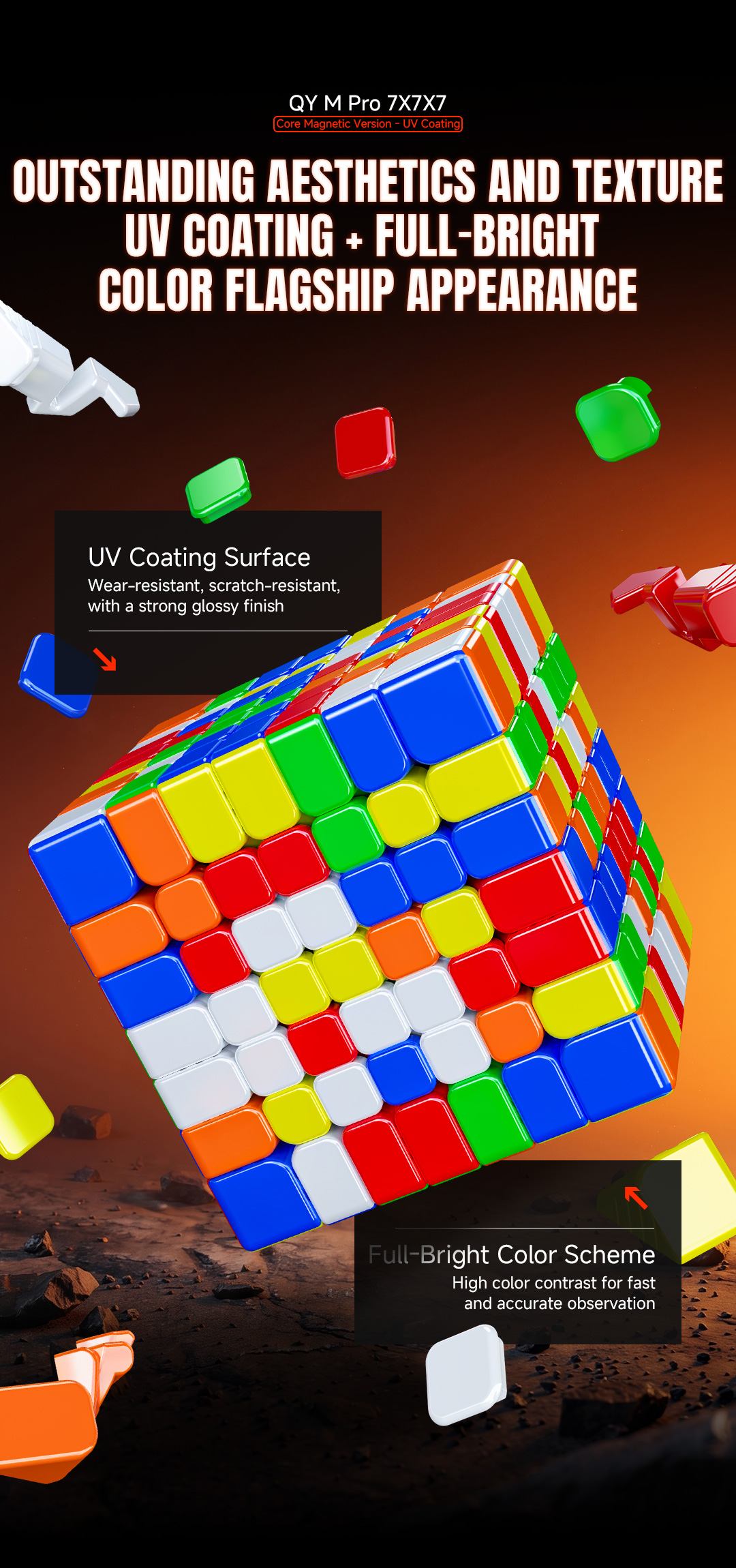 QiYi M Pro 7x7 Core Magnet UV-Coated ステッカーレス - 画像 (6)