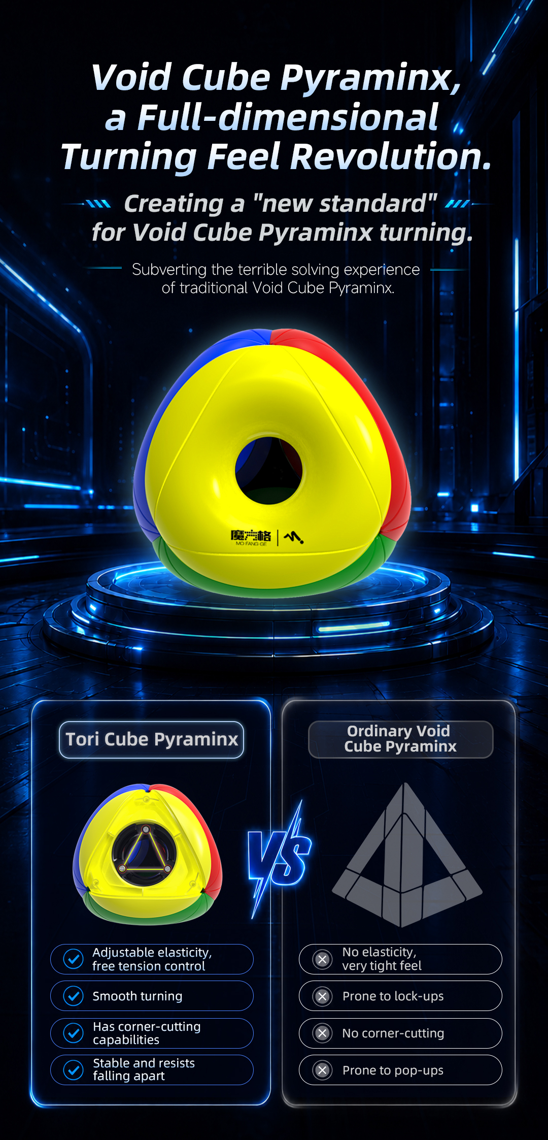 QiYi Tori Pyraminx ステッカーレス - 画像 (7)